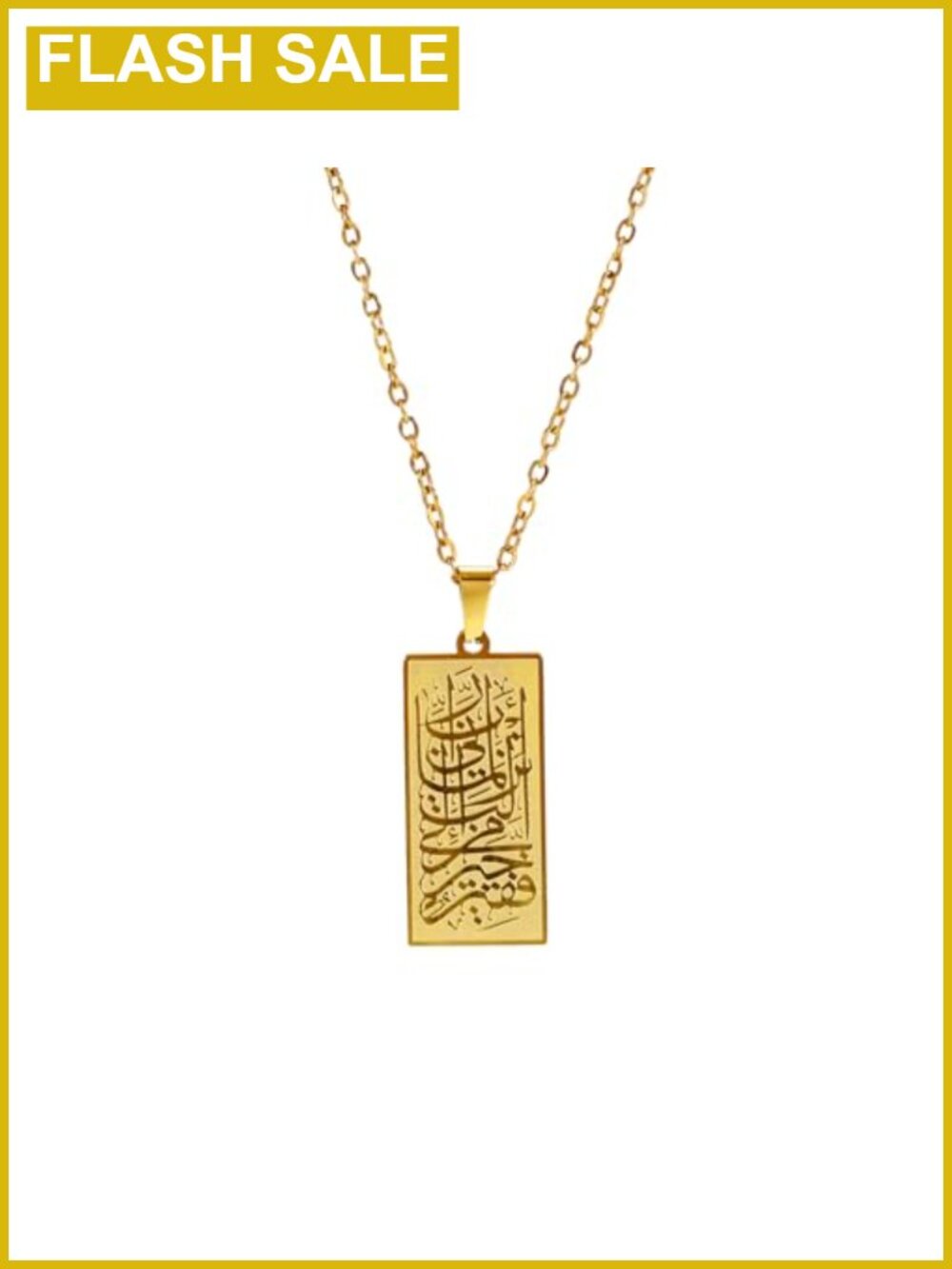 Ayatul Kursi Pendant Necklace Stainless Steel Islamic Arabic Jewelry Gift